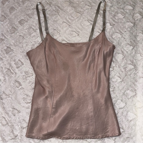 Express Tops - Express Pink Taupe Swooped Neck Tank Top - XS